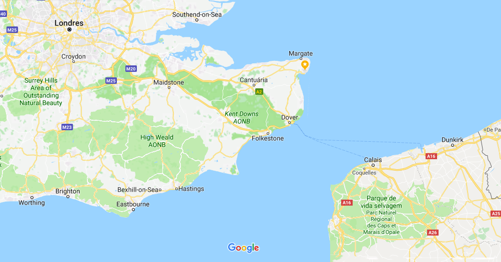 Mapa do Canal da Mancha