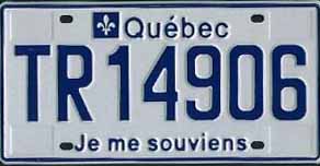 Placa de carro em Montréal, Canadá
