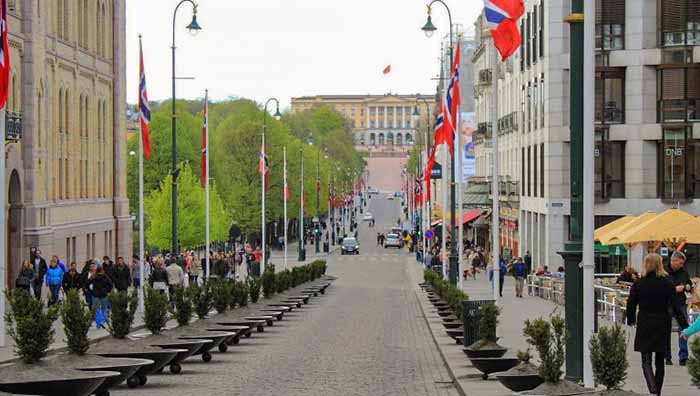 O palácio do rei, em Oslo, Noruega