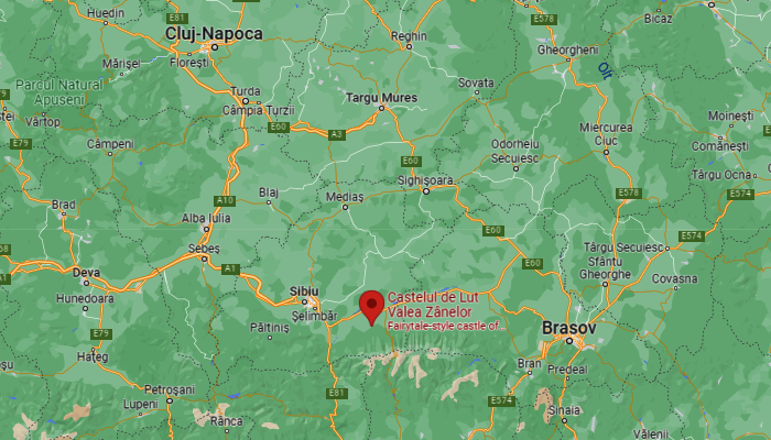 Mapa do Google com a localização do Castelul de Lut Valea Zanelor, na Romênia
