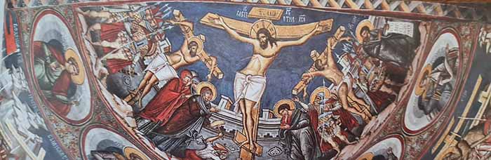 A Crucificação de Cristo, no Mosteiro de Moldovita, em Bucovina, Romênia