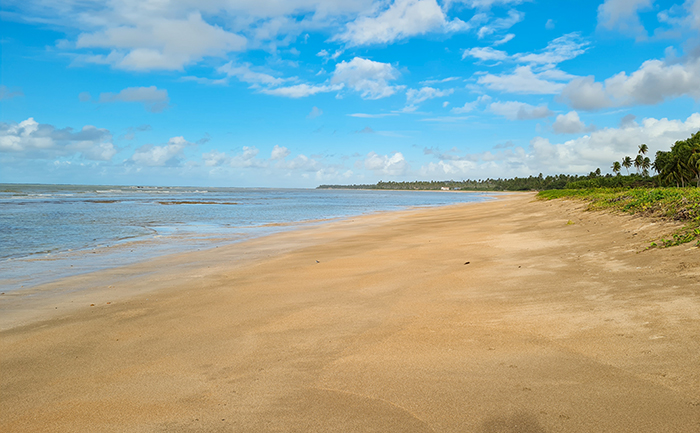 Areia dura na Praia do Riacho, em Alagoas