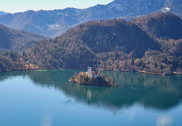 Lago de Bled, visto do alto do castelo