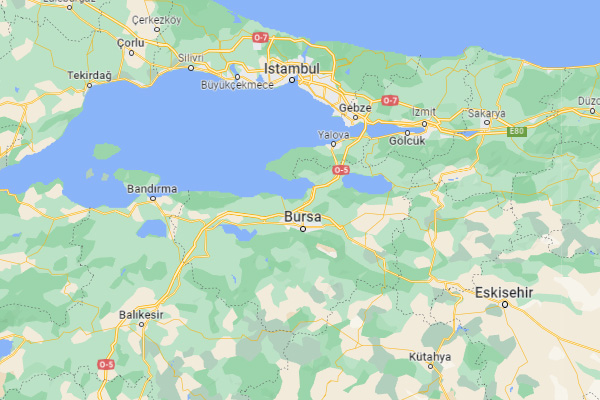 O mapa da Turquia 