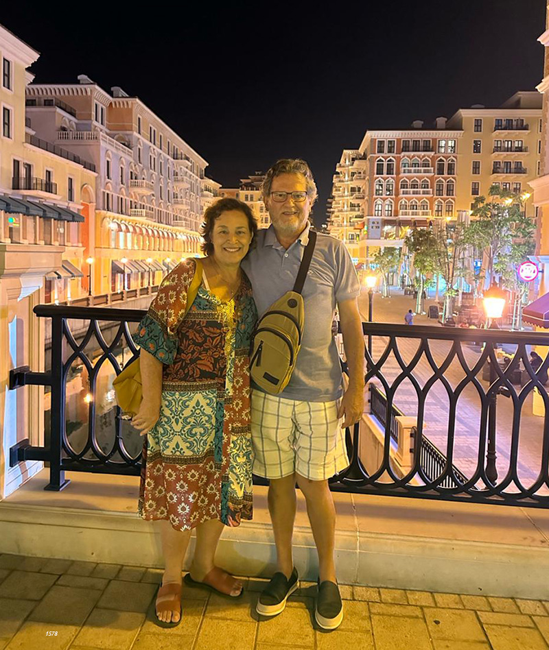 Sonia e João Miguel em Qanat Quartier, Doha