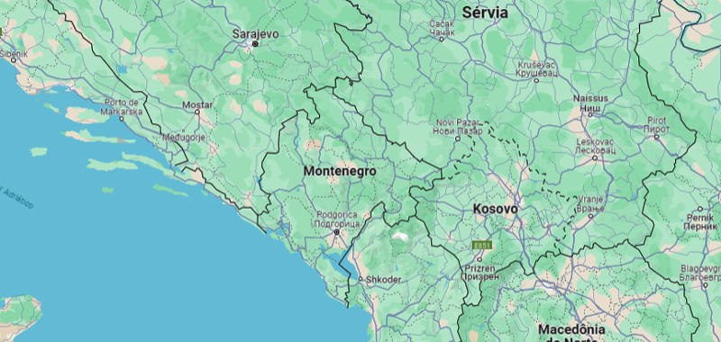 Mapa de Montenegro