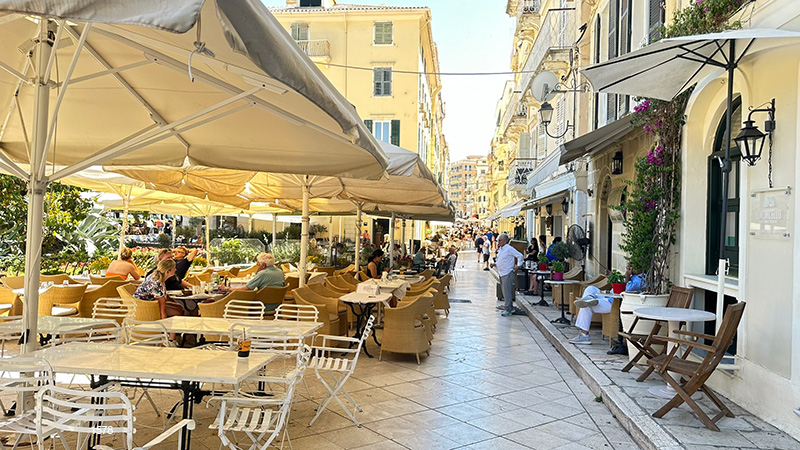 Centro histórico de Corfu na Grécia