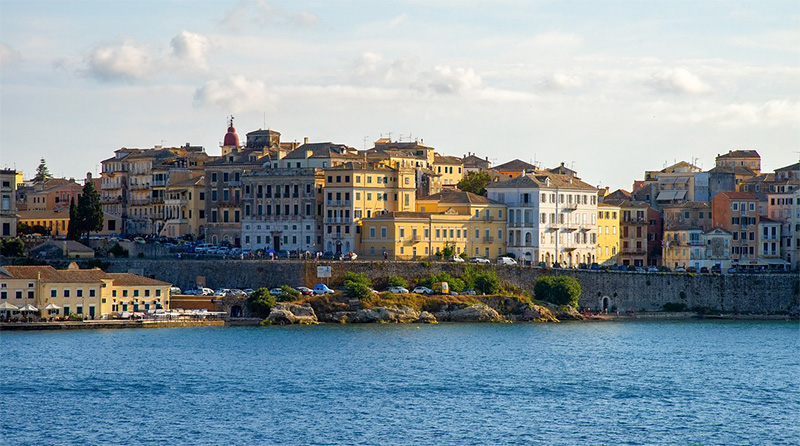 Corfu na Grécia, vista do mar