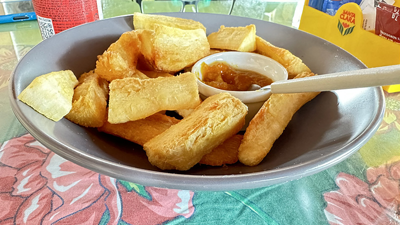 Mandioca frita, no Restaurante Flor de Cactus