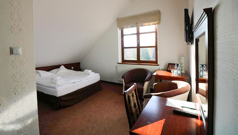 Quarto do Hotel Marzanna, em Lublin, Polônia Quarto do Hotel Marzanna