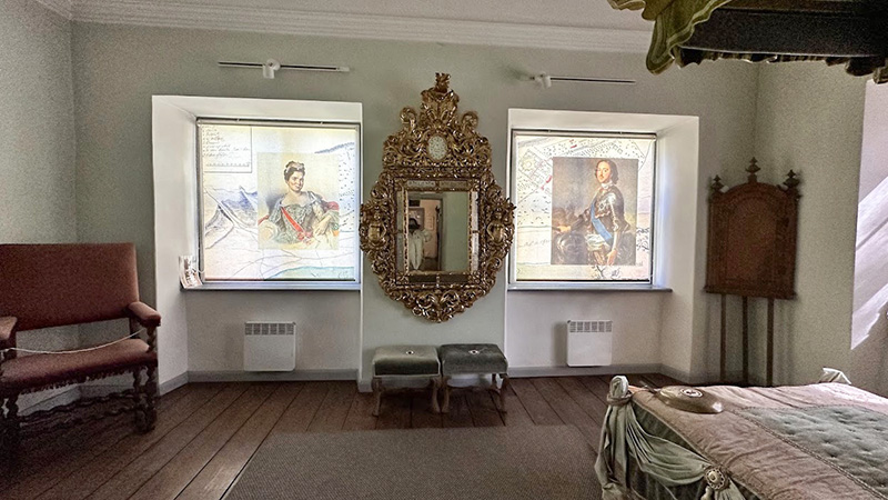 Quarto da Casa de Pedro, o Grande, no Parque Kadriorg, em Tallinn, Estônia Quarto da Casa de Pedro, o Grande