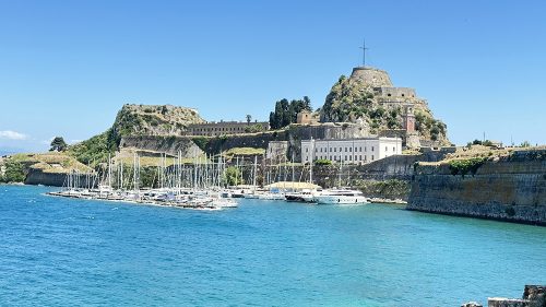 Corfu na Grécia e a Fortaleza Velha