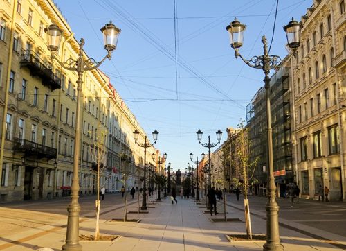 Uma das lindas ruas de São Peterburgo