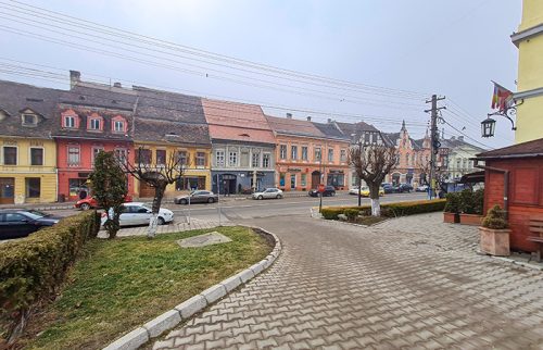 Casas coloridas em Sighisoara, Romênia
