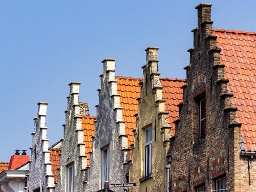 Os telhados da romântica Bruges