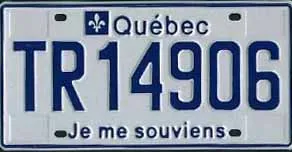 Placa de carro em Montréal, Canadá Placa de carro em Montréal, Canadá