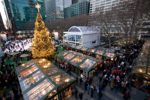 Feirinha de Natal do Bryant Park em Nova Iorque, Estados Unidos Feirinha de Natal do Bryant Park em Nova Iorque