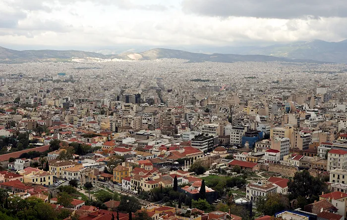 Vista aérea de Atenas, capital da Grécia Atenas, capital da Grécia