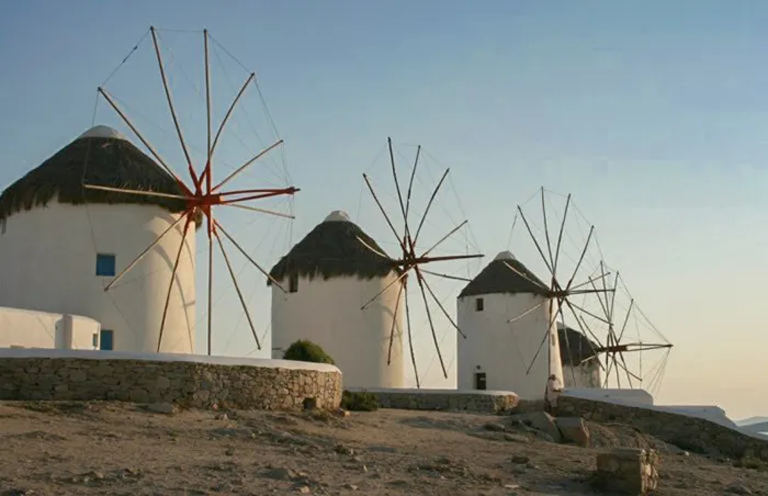 Moinhos em Mykonos, Grécia Moinhos em Mikonos, Grécia