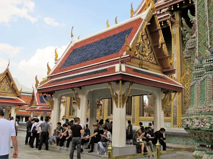O pavilhão, no Grand Palace, em Bangkok, Tailândia O pavilhão, no Grand Palace, em Bangkok, Tailândia