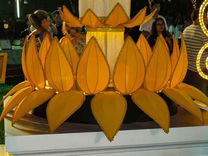 Decoração da festa de Loy Krathong, em Bangkok, Tailândia Decoração da festa de Loy Krathong
