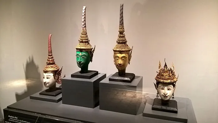 Cabeças de bonecos no Museu Nacional de Bangkok, Tailândia