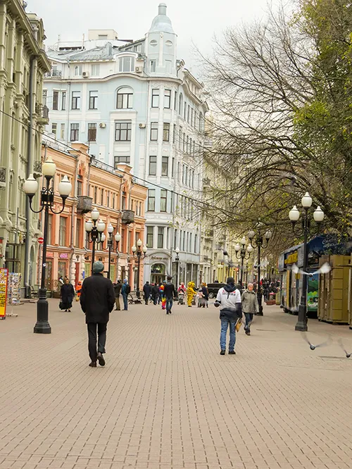 Rua Arbat, em Moscou, Rússia Rua Arbat