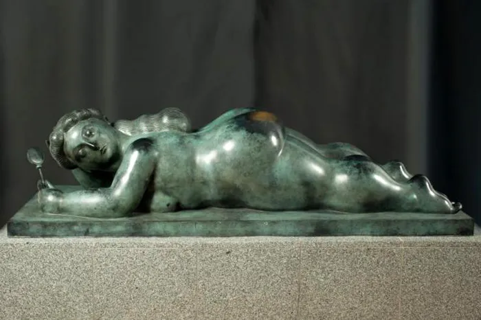 Obra de Fernando Botero, no Museu Pushkin de Belas Artes, em Moscou, Rússia Vênus com um espelho, de Fernando Botero
