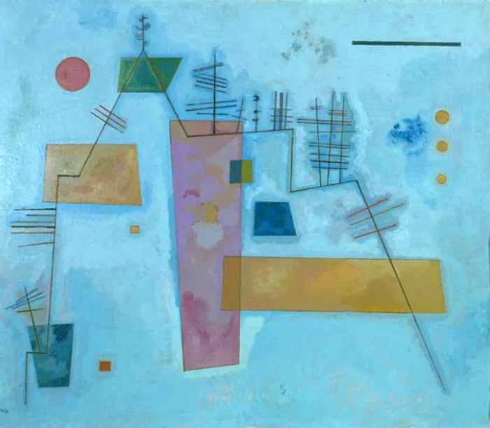 Obra de Kandinsky, no Museu Pushkin de Belas Artes, em Moscou, Rússia A Estrutura Angular, de Kandinsky, no Museu Pushkin