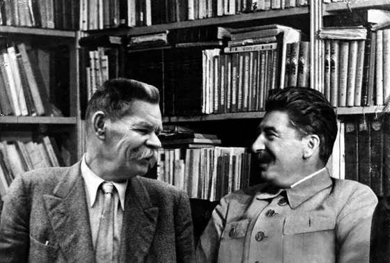Gorki e Stalin, Moscou, Rússia Gorki e Estalin, num dos muito encontros de 1930 a 1936