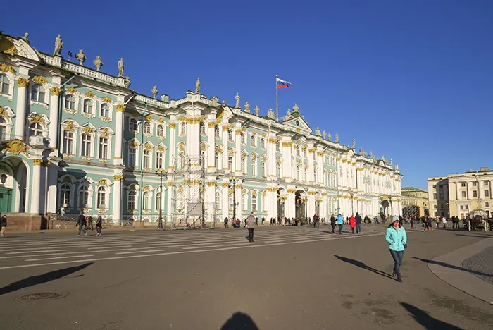 palácio de Inverno, em São Petersburgo, na Rússia O Palácio de Inverno, residência dos czares
