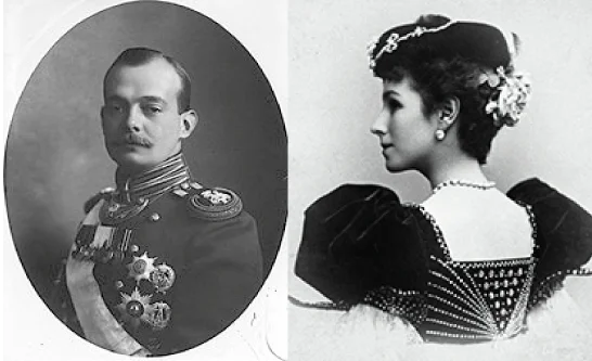 Foto de Vladimirovic e Mathilde, no Museu da História Política Russa, em São Petersburgo, Rússia André Vladimirovic e Mathilde, no Sacada utilizada por Lênin, no Museu da História Política Russa