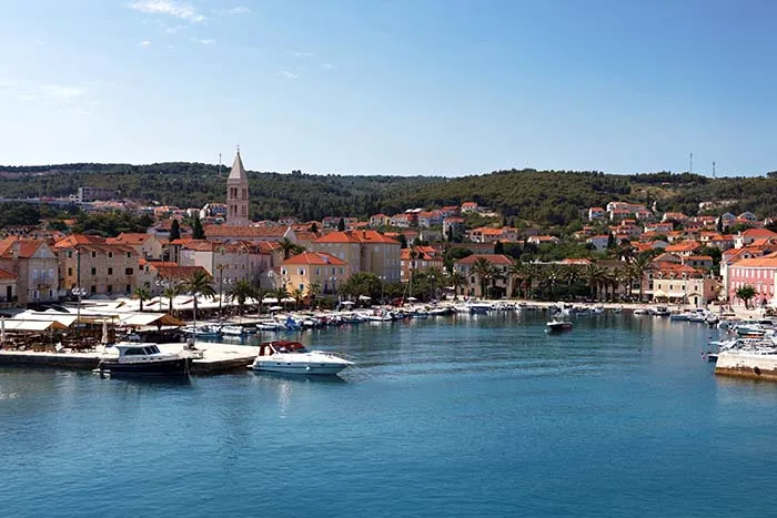Avista de Hvar, na Croacia, do Mar Adriático Hvar, Croácia