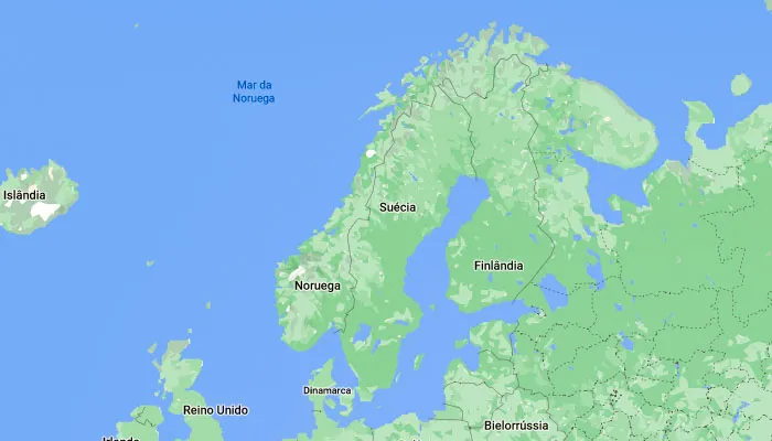 Mapa da Finlândia e seus vizinhos