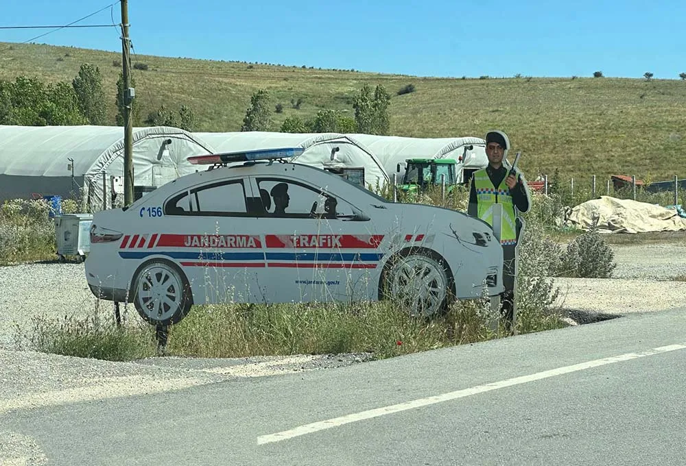 Guarda de papelão na estradas da Turquia A rodovia que leva a Sogut, Turquia