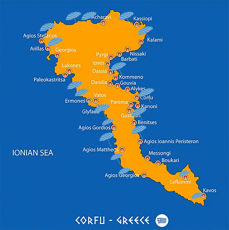 Mapa de Corfu