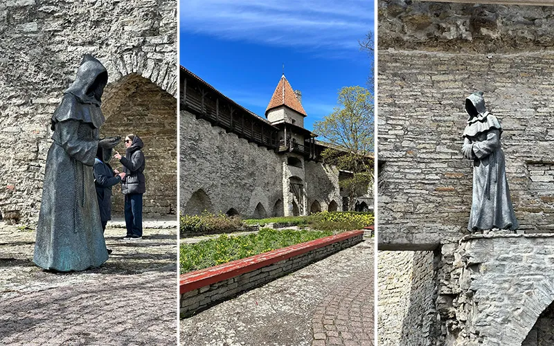 figuras encapuzadas no jardim Dinamarquês